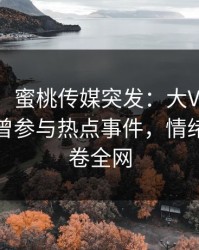 【爆料】蜜桃传媒突发：大V在清晨时分被曝曾参与热点事件，情绪失控席卷全网