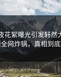 明星昨夜花絮曝光引发轩然大波，秘语空间全网炸锅，真相到底在这里