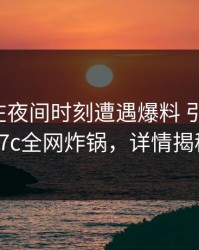 主持人在夜间时刻遭遇爆料 引发联想，17c全网炸锅，详情揭秘