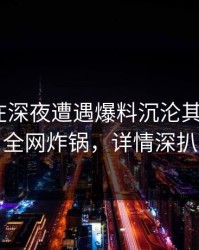当事人在深夜遭遇爆料沉沦其中，17c全网炸锅，详情深扒
