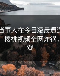 速报：当事人在今日凌晨遭遇爆料引发众怒，樱桃视频全网炸锅，详情围观