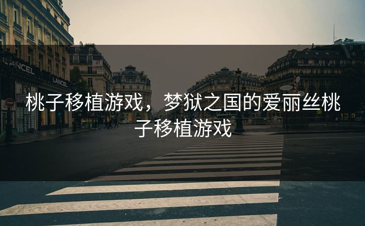 桃子移植游戏，梦狱之国的爱丽丝桃子移植游戏